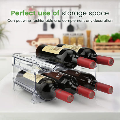 Water Bottle Cabinet Organizer - Set of 2 Stackable Storage Racks for Efficient Water Bottle Management