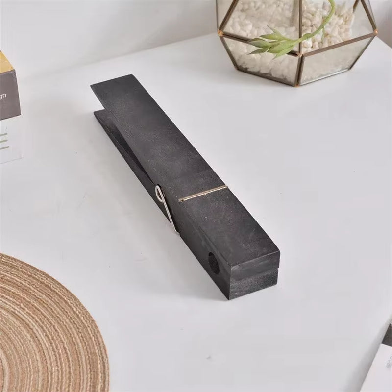 Wooden Wall-Mounted Towel Holder in Rustic Style - Giant Clothespin Design