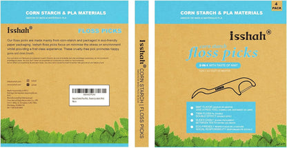 Natural Dental Floss Picks - 200 Count - PETA Approved, BPA Free, Vegan, Sustainable, Eco-Friendly Mint Flossers
