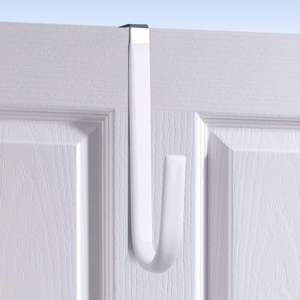 Over Door Hook White - 4Pack Soft Rubber Surface Design to Prevent Article Scratches