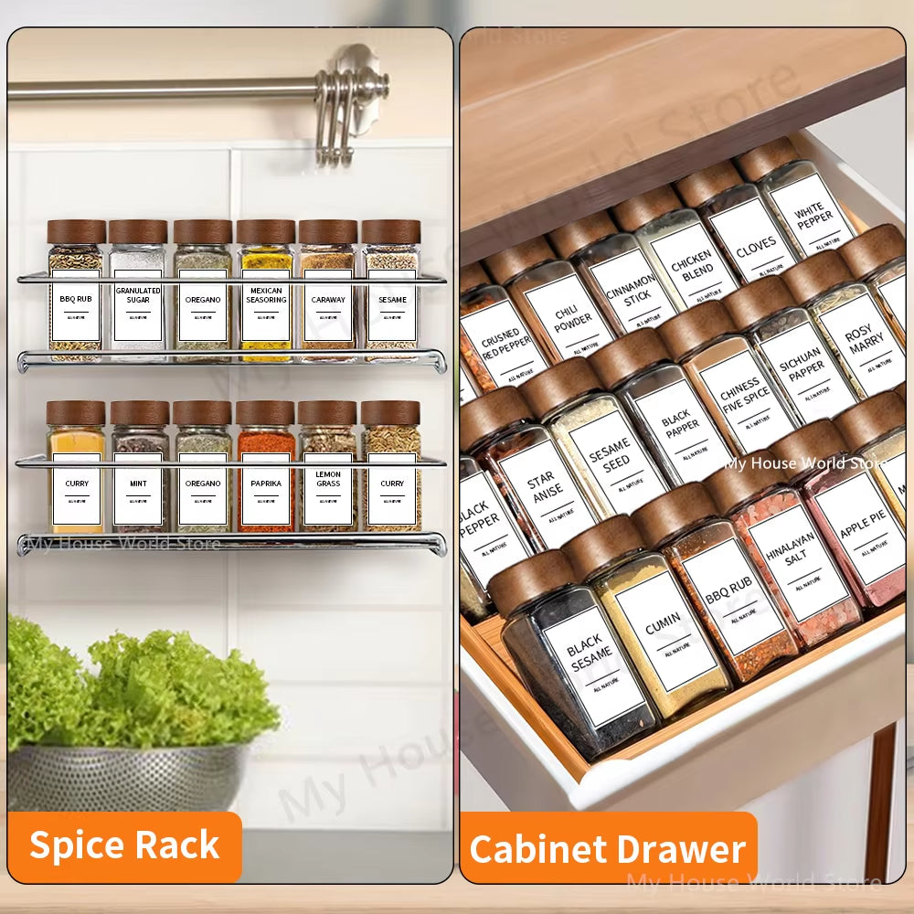 13Pcs Glass Spice Jars with Bamboo Lids 4Oz Glass 