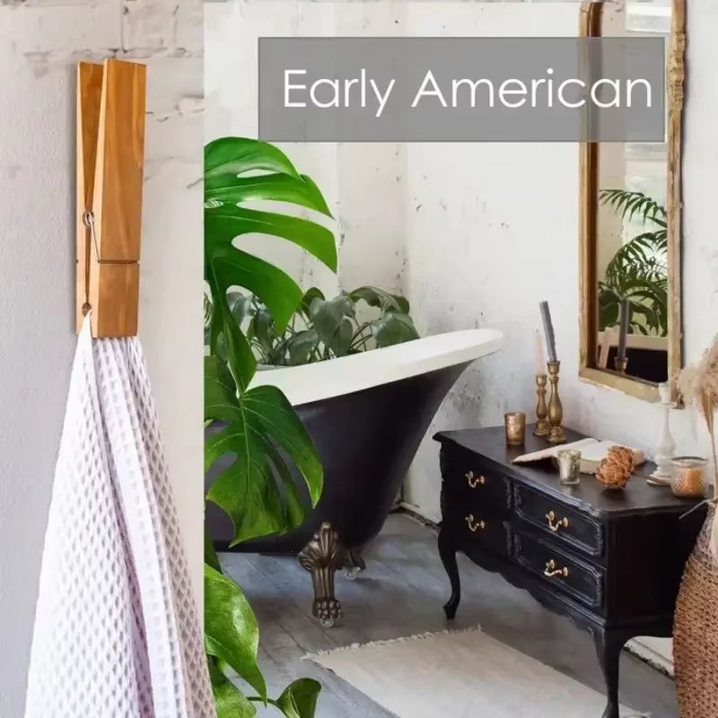 Wooden Wall-Mounted Towel Holder in Rustic Style - Giant Clothespin Design