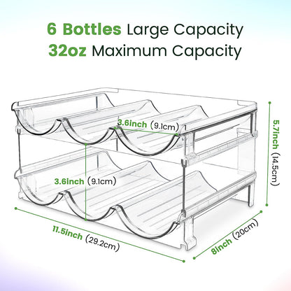 Water Bottle Cabinet Organizer - Set of 2 Stackable Storage Racks for Efficient Water Bottle Management