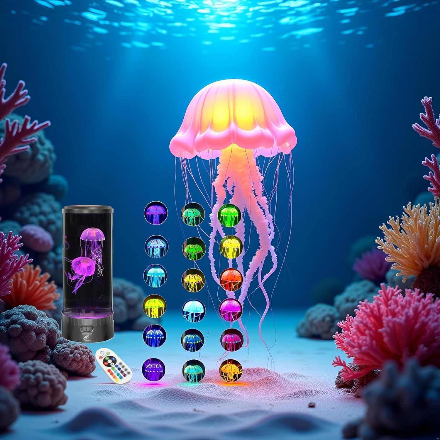 Large round LED Jellyfish Lamp – the Ultimate Sensory Fake Aquarium for Decoration
