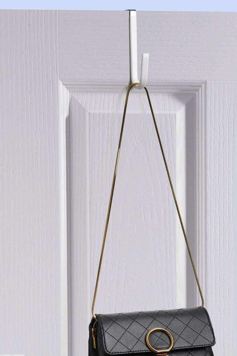 Over Door Hook White - 4Pack Soft Rubber Surface Design to Prevent Article Scratches